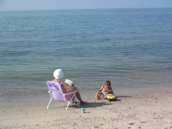 Relaxing on a Bayside Beach Relaxing on a Bayside Beach